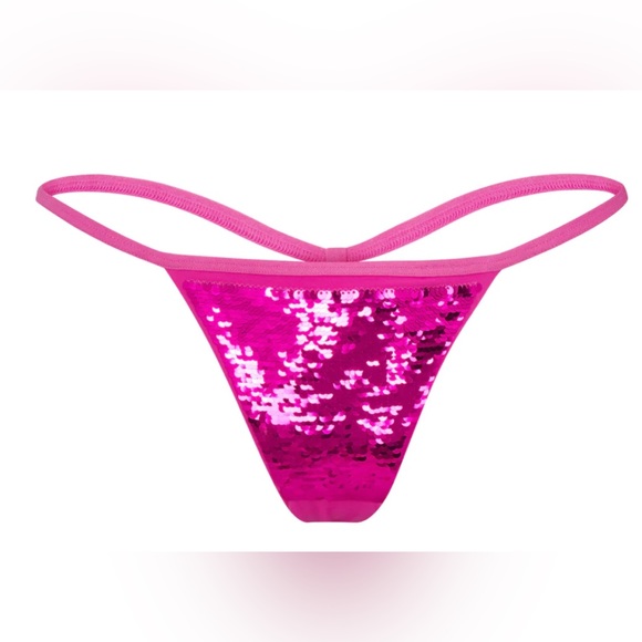 SKIMS Other - SKIMS • SEQUIN STRING THONG • MED • HOT PINK • NWT